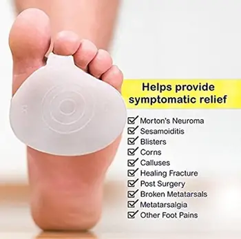 

1Pair Silicone Gel Pad Ball of Foot Cushions Rapid Foot Pain Relief Metatasal Pads Foot Care Forefoot Pads Shoes Insoles