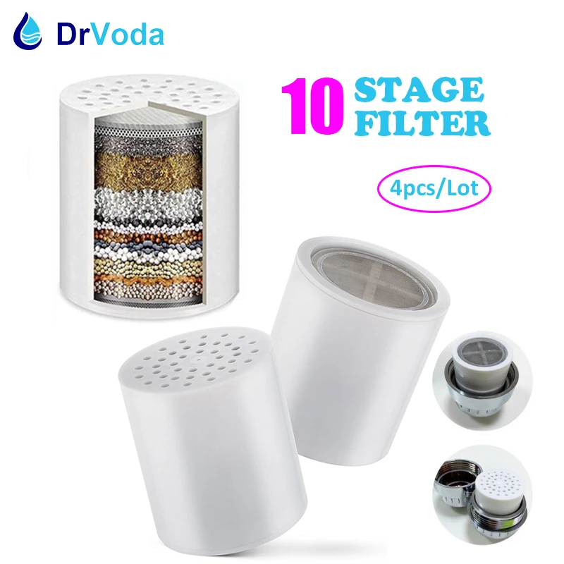 de filtro de repuesto para ducha, purificador de agua, elemento de filtro Softner, 10 etapas, actualizado, paquete de 4 unidades|filter cartridge|filter elementshower filter cartridges AliExpress