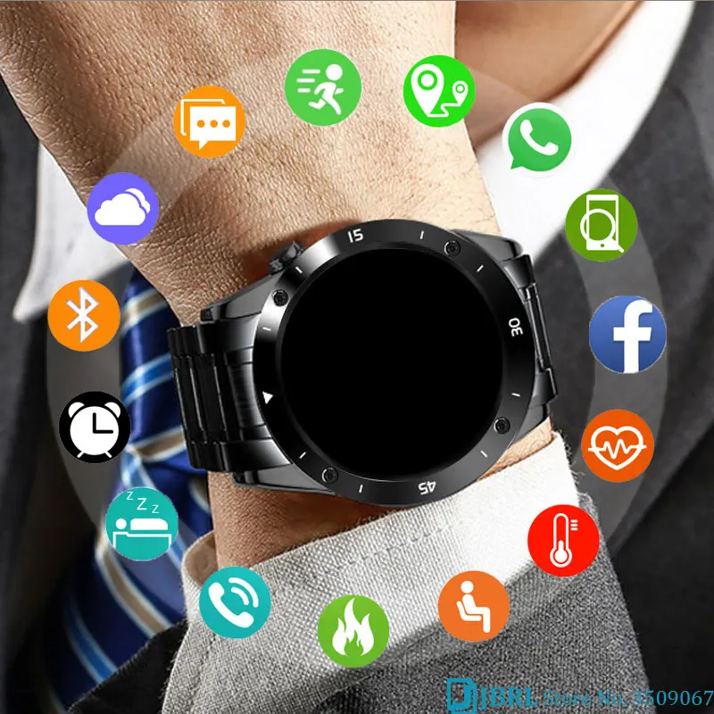 US $27.99 Stainless Steel Smart Watch Men Smartwatch Electronics Smart Clock For Android IOS Fitness Tracker Sport Bluetooth Smartwatch