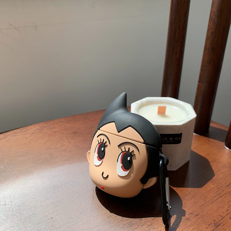 Мультфильм 3D Astro Boy беспроводной чехол для наушников силиконовый чехол для Apple AirPods 1 2 гарнитура зарядная коробка милый чехол s с крючком