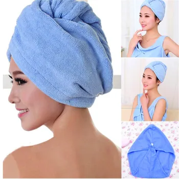 

NEW Microfiber Bath Towel Hair Dry Quick Drying Lady Bath towel soft shower cap hat for lady man Turban Head Wrap Bathing Tools