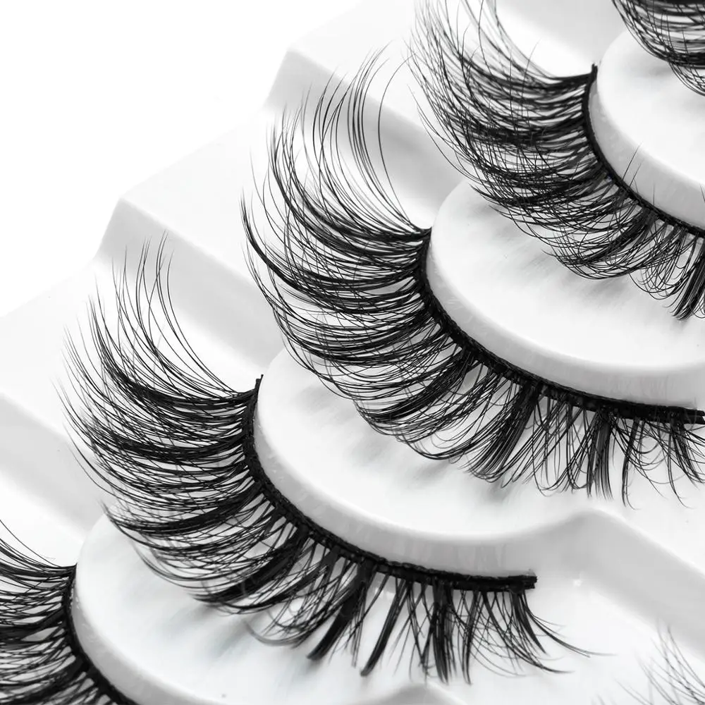 2/5/8 стержень пар Eyelashs натуральных длинных 3D накладные ресницы из норки Толстая ручной работы накладные ресницы объем мягкая норка Искусственные ресницы ресниц