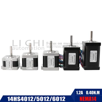 

NEMA14 stepper motor 14HS4012 5012 6012 4-lead 1.2A 0.40N.M Nema 14 motor for CNC engraving milling machine