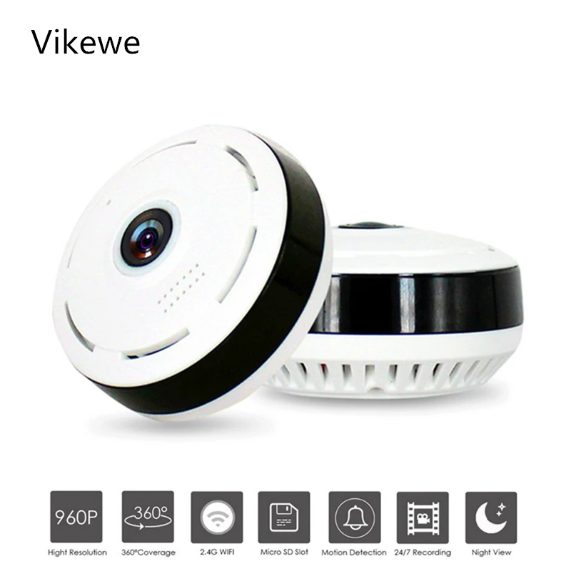 Камера видеонаблюдения Vikewe HD 960P Wi-Fi панорамная камера с углом обзора 360 градусов