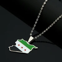 Syria Map Flag Pendant Necklaces Syrians Chain Jewelry 1