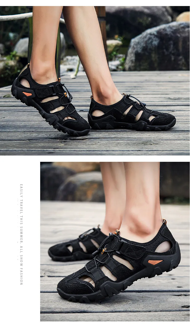 New Roman genuine leather men sandals summer cow leather for beach male shoes mens gladiator sandal Plus size 38-46 (15)