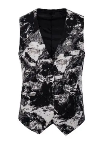 Floral Suit Vest Mens Fashion Plus Size 4XL Single Breasted Sleeveless Gilet Homme Costume Autumn Linen Breathable Waistcoat - Цвет: MJ05