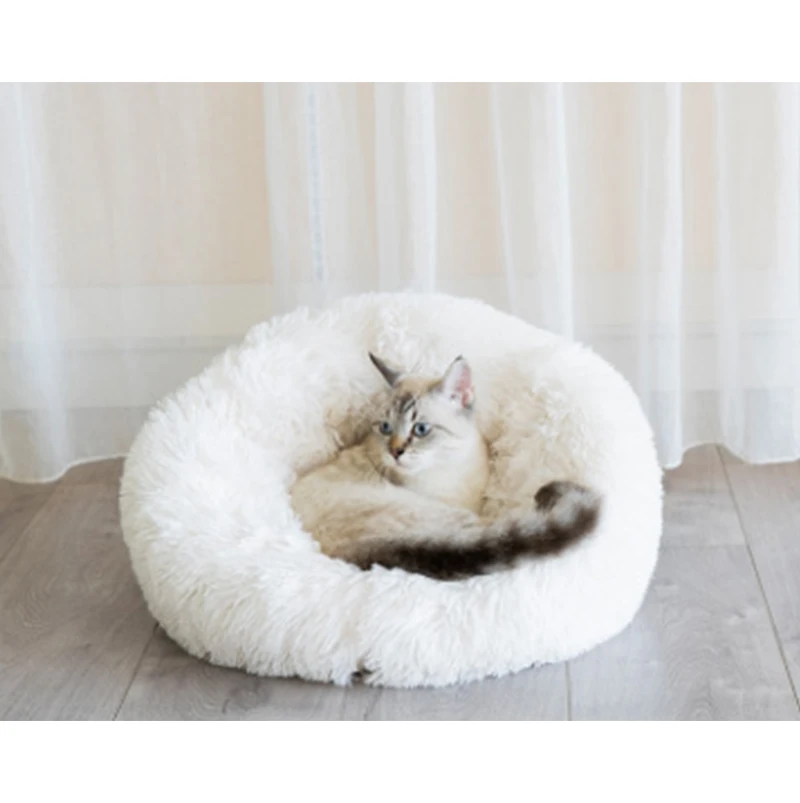 Супер мягкая кошачья кровать моющаяся длинная плюшевая кошачья Конура глубокий сон кошачий домик бархатные коврики диван для кошки Чихуахуа корзина для кошек кровать для домашних животных
