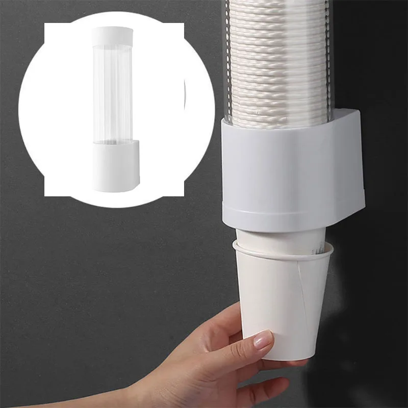 Dispenser Automatically Drop Cup Remover Disposable Cup Plastic Paper Anti-dust Storage Rack For Kitchen Living room