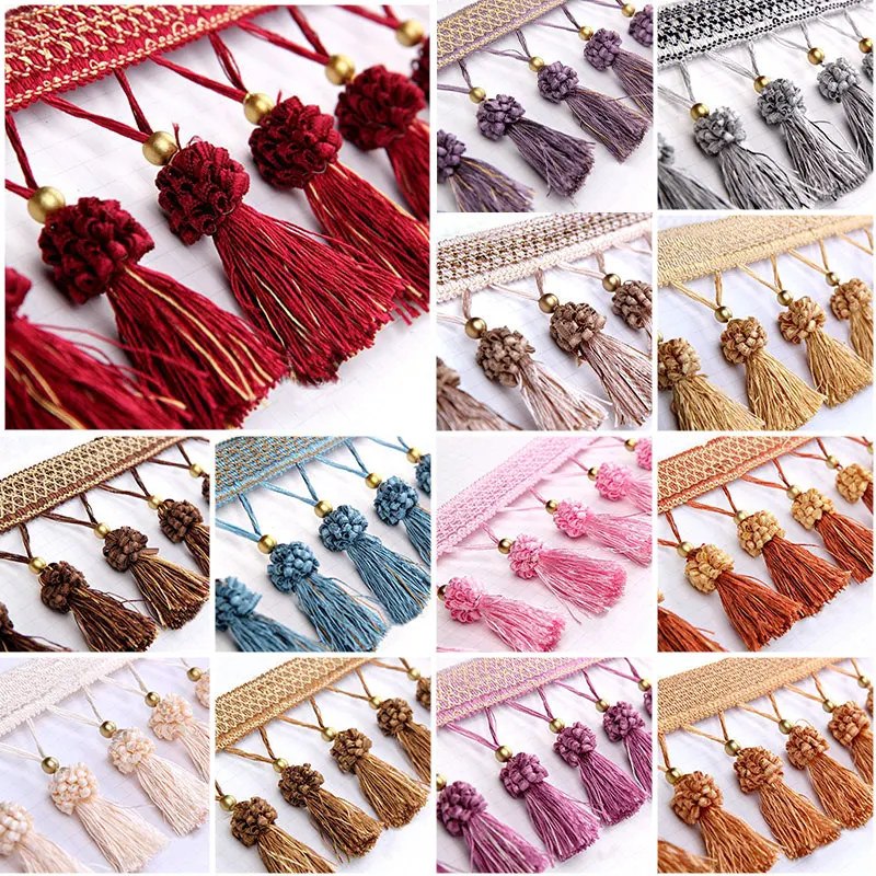 

11 Meter Curtain Edging Trim Ribbon Fringe Lace Tassel Trimming Apparel Curtain Upholstery DIY Decor Crafts Accessory