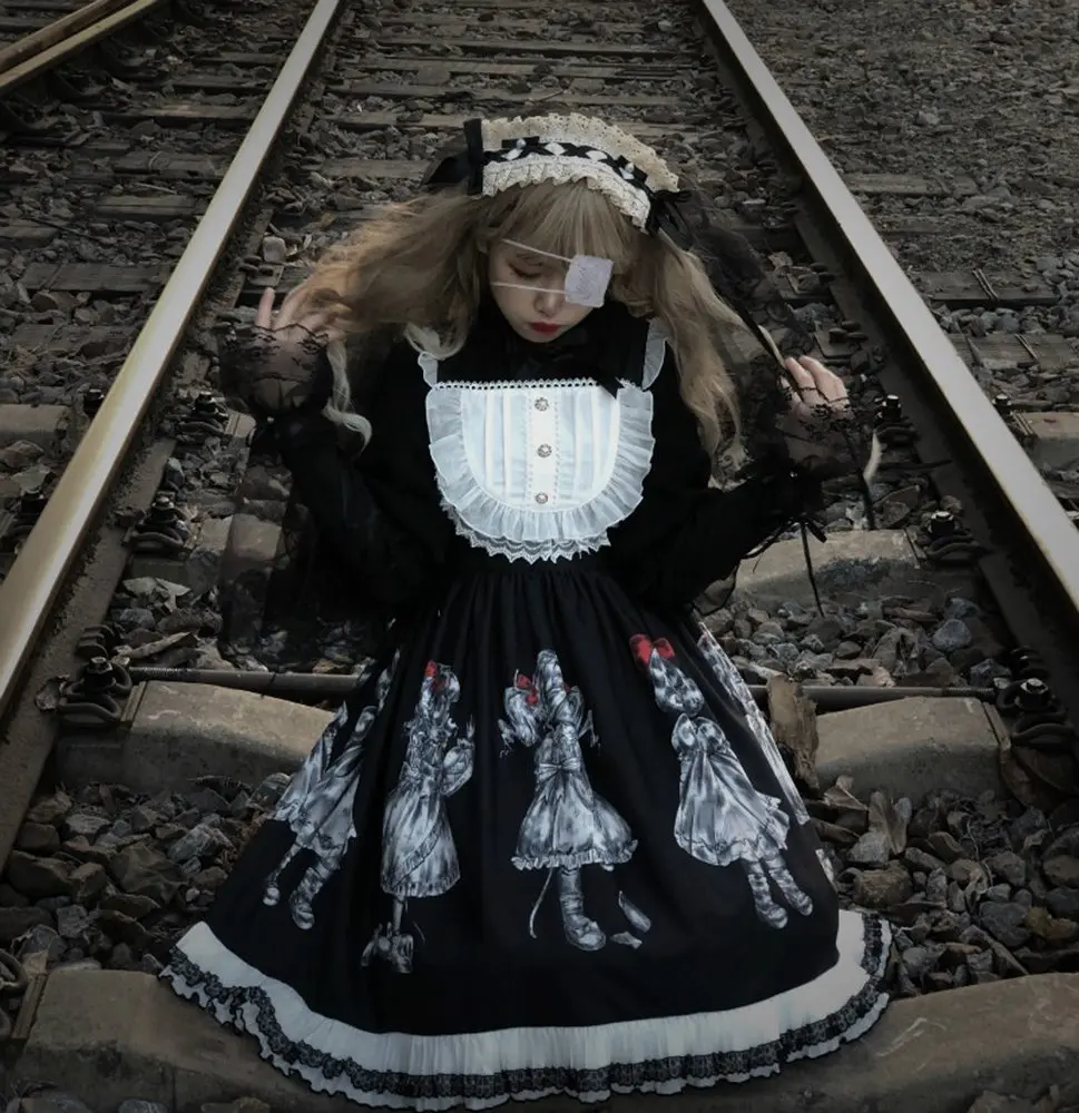Gothic Lolita Girls Dress Dark Angel Series Lolita JSK Dress by Soufflesong Kawaii Dresses AFC533