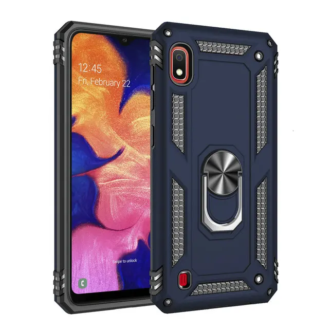 Роскошный чехол с магнитным кольцом для samsung Galaxy A10, прочный защитный противоударный чехол с подставкой для samsung Galaxy A10 A10E A10S, чехол - Цвет: Blue