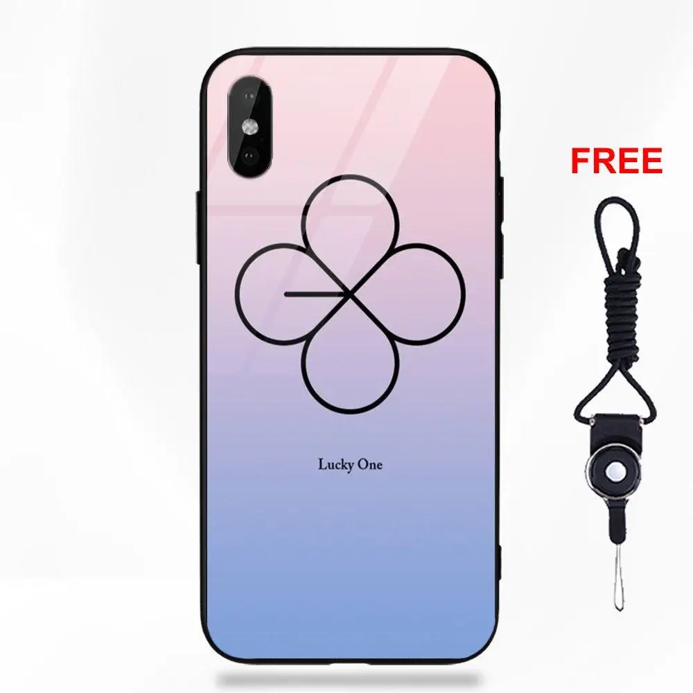 Чехол из закаленного стекла Exo Lucky One для huawei Honor 7X P20 Lite mate 10 Pro для Galaxy S8 S9 Plus Redmi 5 Note 5A 6 стеклянный чехол