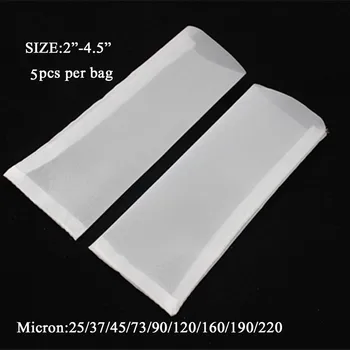 

5pcs 2"*4.5" 25/37/45/73/90/120/190 micron Filter Mesh Bags for heat press machine Nylon Rosin Filter Bags BD89