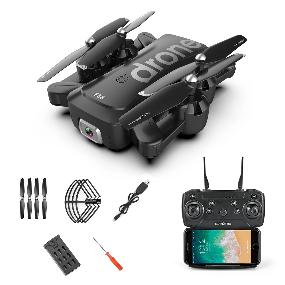 F88 Quadcopter Drone 4K RC Helicopter Toy Mini Drone GPS FPV Drones With Camera HD Profissional Quad