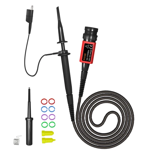 1Set P6100 Oscilloscope Probe Kit DC-100MHz Scope Clip Test Probe 100MHz 1Set P6100 Oscilloscope Probe Kit DC-100MHz Scope Clip Test Probe 100MHz