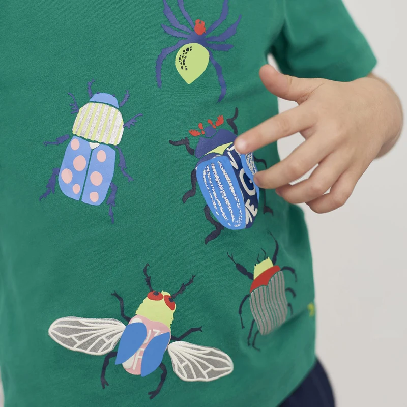 Little maven Летняя Футболка для Мальчиков Одежда Хлопок Животных Насекомых Детей Топы Майки Детские Детская Одежда