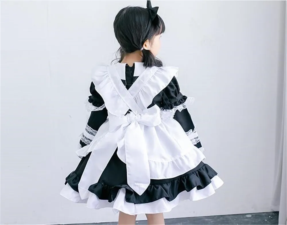 Halloween Party Costume Housemaid Cosplay Adults and Kids Cosplay Dance Costume Headwear Outfits B368