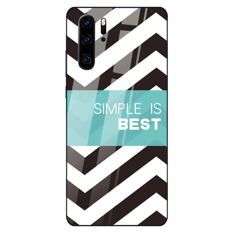 05 case for huawei Чехол из закаленного стекла для huawei P30 P20 mate 20 Lite классический черно-белый полосатый чехол для телефона для Nova 3 Honor 9 10 Lite 8x - Цвет: 05 case for huawei