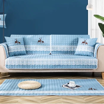 

Towel long section one-piece sofa with palm pad towel cloth art square single sofa cushion cover single seat simple