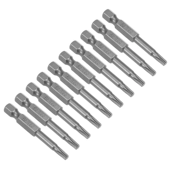 

uxcell 10Pcs 1/4" Hex Shank 50mm Length Magnetic Torx Head T20 Screwdriver Bits S2 Alloy Steel