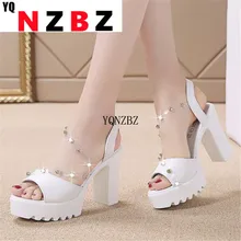 

2022 Summer Women's Shoes Outdoor Comfortable Platform Fish Mouth Open Toe Women's Sandals Fashion Rhinestone Party High Heels
