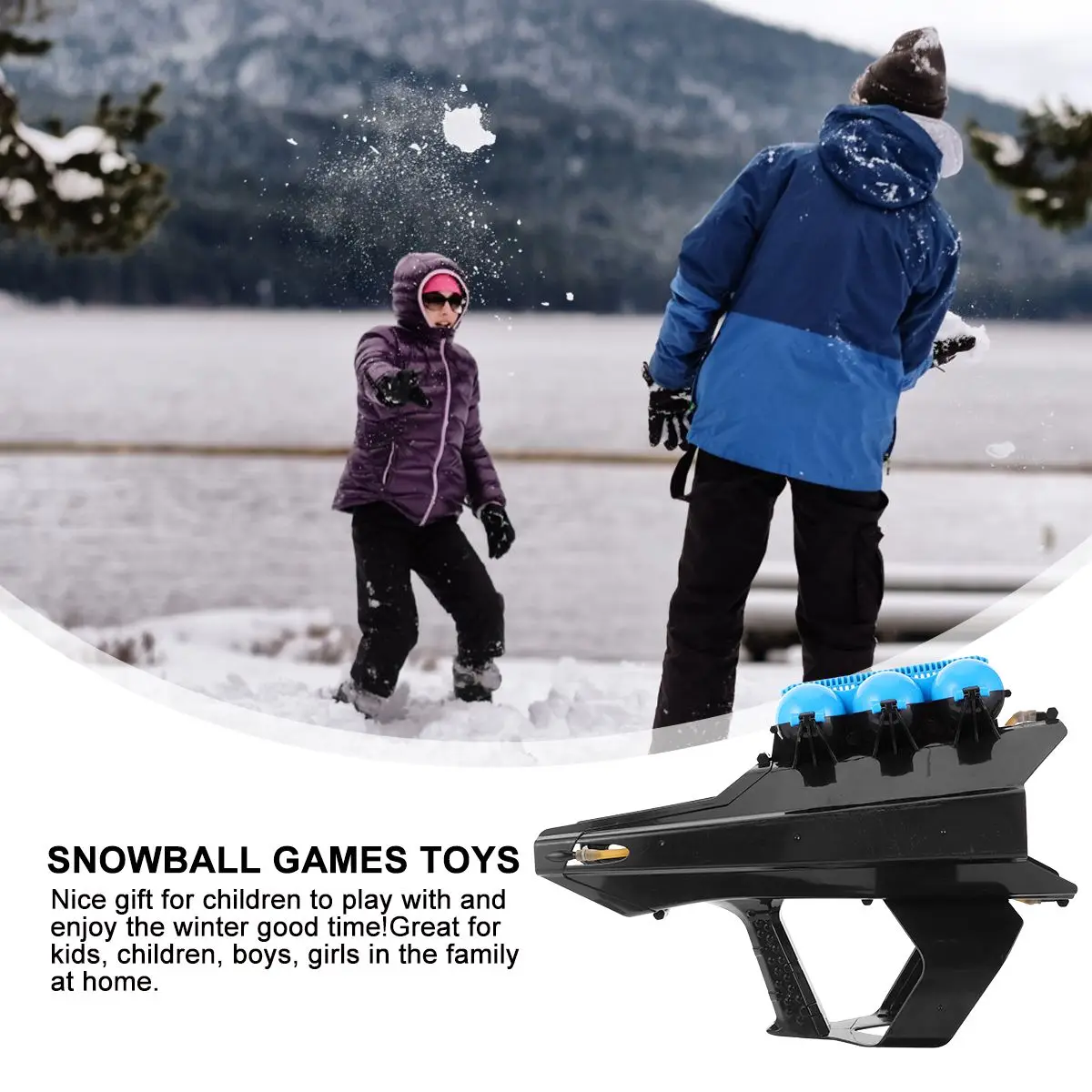 BESPORTBLE Plastic Snowball Thrower Stick Throwing Stick Launcher Snow Snowball Fight Tool Device for Winter Outdoor Sports Christmas Party Favor