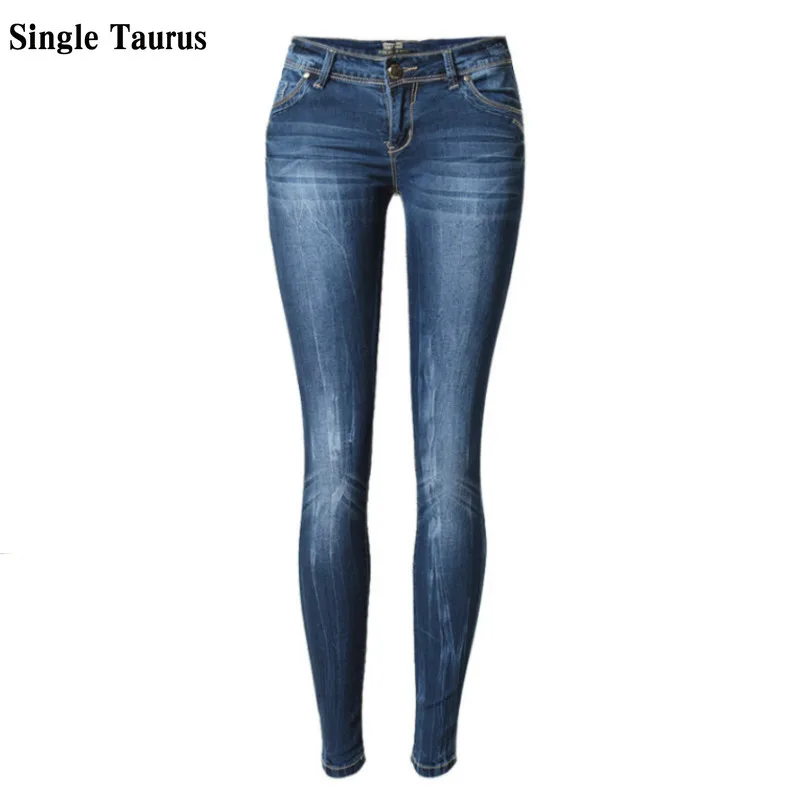 Pantalones vaqueros ajustados azules de cintura baja para mujer, Vaqueros rayado blanqueado lavado a la moda para mujer, pantalones de algodón ajustados Vintage con realce de talla grande