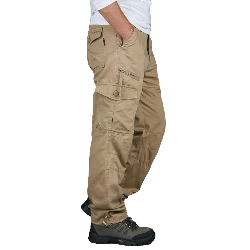 Günstige Neue 2019 Männer Cargo Hosen Multi Taschen Military Tactical Pants Männer Outwear Streetwear Armee Gerade Hosen Beiläufige Lange Hose