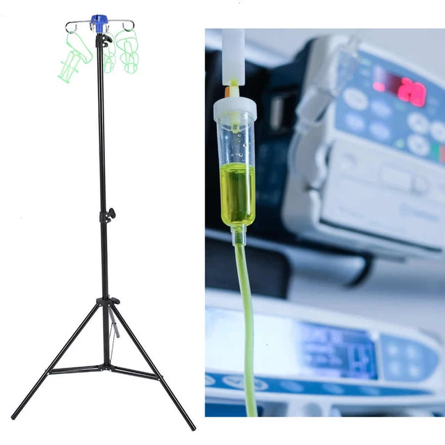 IV Pole Stand Adjustable Stainless Steel IV Bag Stand with 2 Hooks for  Hospital Home Health Care - AliExpress