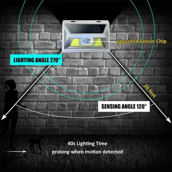 

Sensor Light Solar Power Security Durable Outdoor Solar Light Wall Light 74 COB 5W IP67 Street Lamp Walkway Lights