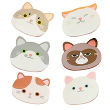 Силиконовая подставка для чая в форме кошки, коврик для чашек, подставка для кружек, коврик для кофе, столик для напитков, подставки для чашек, термостойкие подставки для чашек