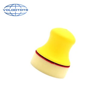 

Wax Pad Car Polish Sponge with Yellow Soft Rubber Handle Firm Hook and Loop Detail Products for Waxing Auto Care