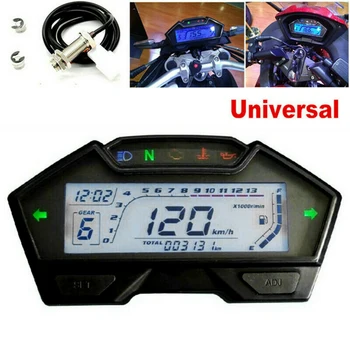 

Easy Use Accessories LCD Odometer Backlight Multifunctional Kph Mph Fuel Gauge Motorcycle Speedometer Digital Display Universal