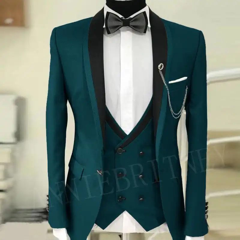 Traje De Hombre De Color Verde Oscuro Para Boda Con Disenos De Graduacion Novio Esmoquin Chaqueta Pantalones Chaleco 3 Piezas Cena Hombre Traje Blazer 2019 Aliexpress