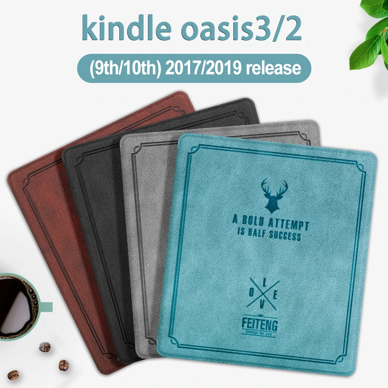 

PU Leather Deer Head Soft Case for 7" Kindle Oasis 2 3 eReader for Kindle Oasis 2017/2019 Auto Sleep/Wake Magnetic Cover