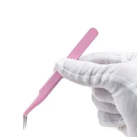 1Pc Stainless Steel Eyelash Extension Tweezers Curved Straight Lashes Tweezer Non-magnetic Eyelashes Nail Makeup Tools Wholesale 1