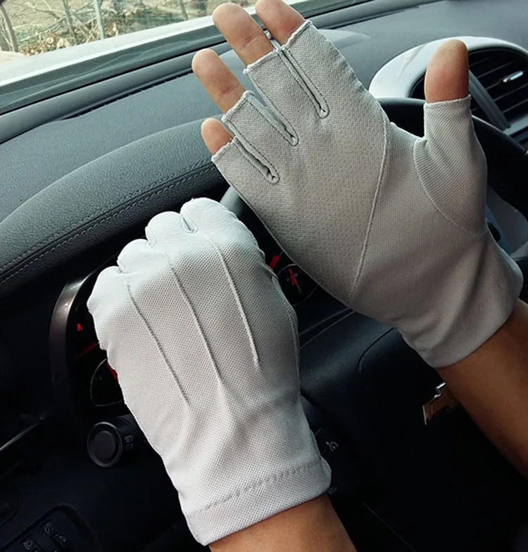 Мужские Нескользящие перчатки без пальцев для вождения женские и мужские