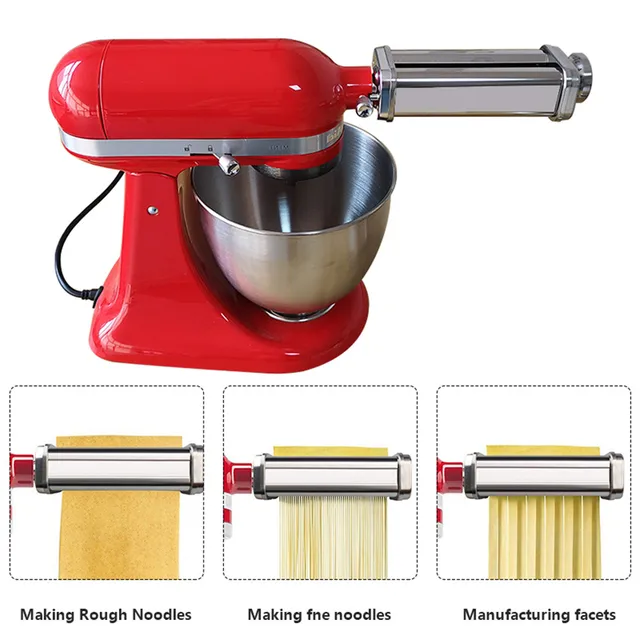 3Db Tésztavágók És Görgők Tésztakészítő A Kitchenaid Állvány Keverőkhöz Tésztahenger -Görgős Spagetti Vágó Fettuccine Vágókészlet - Image 2
