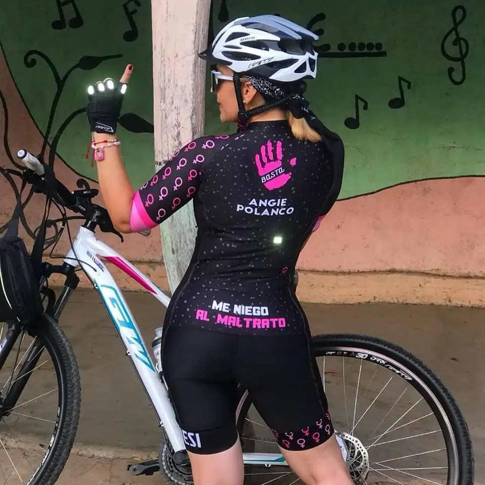 Pro Team триатлон костюм женский короткий рукав Велоспорт Джерси Skinsuit комбинезон Майо Велоспорт Ropa ciclismo набор гель - Цвет: as picture