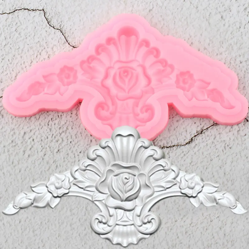 

3D Craft Flower Border Silicone Molds Relief Cupcake Topper Fondant Cake Decorating Tools Candy Clay Chocolate Gumpaste Moulds