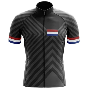 

Netherlands black Pro Cycling Jersey Summer Breathable MTB Bike Clothes Short Sleeve Bicycle Clothing Ropa Maillot Ciclismo