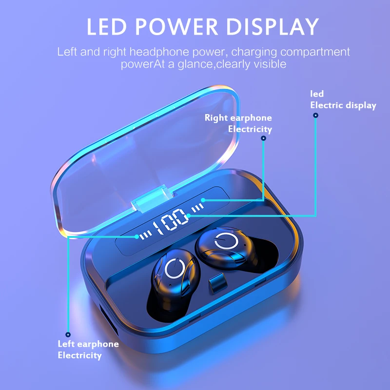 Беспроводные наушники Bluetooth 5,0 TWS наушники Bluetooth гарнитура HIFI мини спортивные наушники для бега для телефонов IOS Android