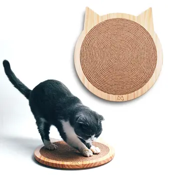 

Natural Wood Color Hand-woven Sisal Durable Wooden Sisal Cat Scratcher Kitten Molar Toy Pet Supplies^o^