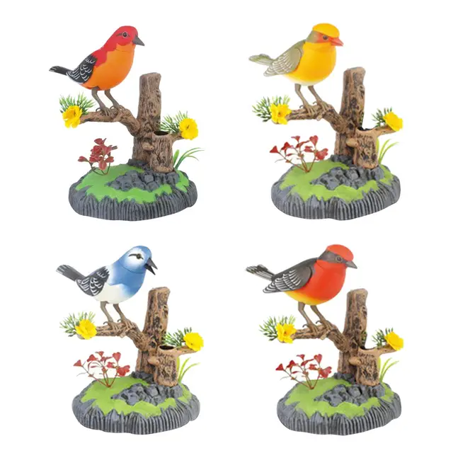 Simulated Sound Control Birds Parakeet Lovely 2 Units Parrot Electric Artificial Bird Toys Singing Bird Home Garden Decorations 1