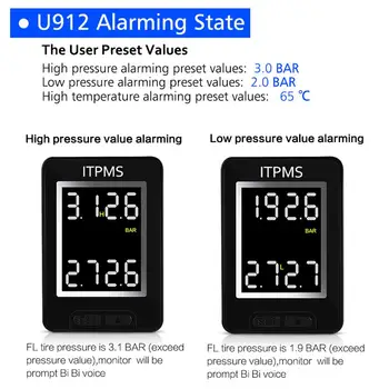 

Auto Wireless TPMS Tire Pressure Monitoring System With 4 Sensors LCD Display Embedded Monitor Car Tire Pressure System