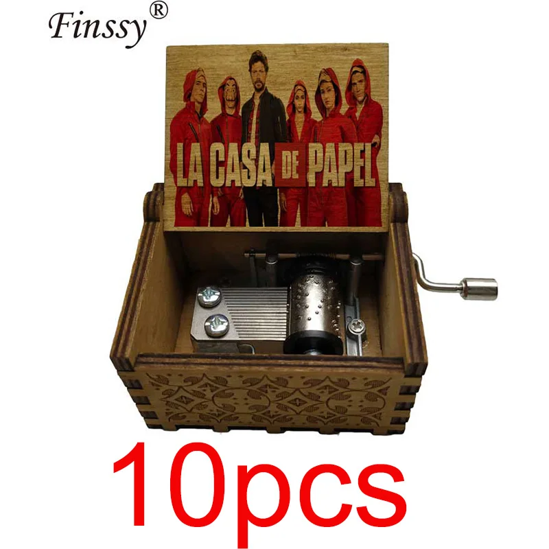 Music-19 10 шт. испанский ТВ la casa de papel рукоятка музыкальная шкатулка bella ciao музыкальные коробочки рождественские студенческие вентиляторы подарки на день Святого Валентина - Цвет: Music-19
