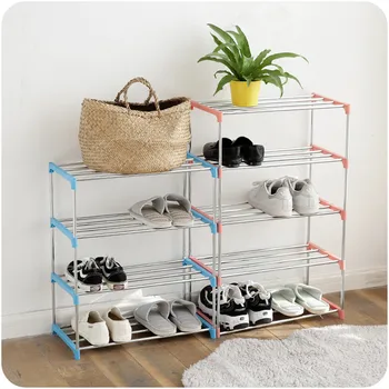

Assembled Dormitory Dustproof Simple Shoe Rack Shelf Stainless Steel Multilayer Shoemaker Simple Modern