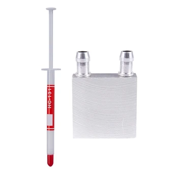 

Silicone Thermal Heatsink Compound Cooling Paste Grease PC CPU & 40X40X12mm Aluminum Water Liquid Cooler Block Heatsink