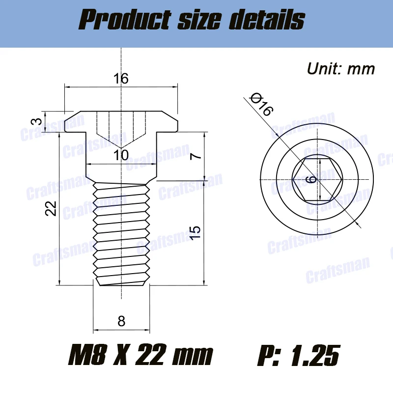 M8X22尺寸图